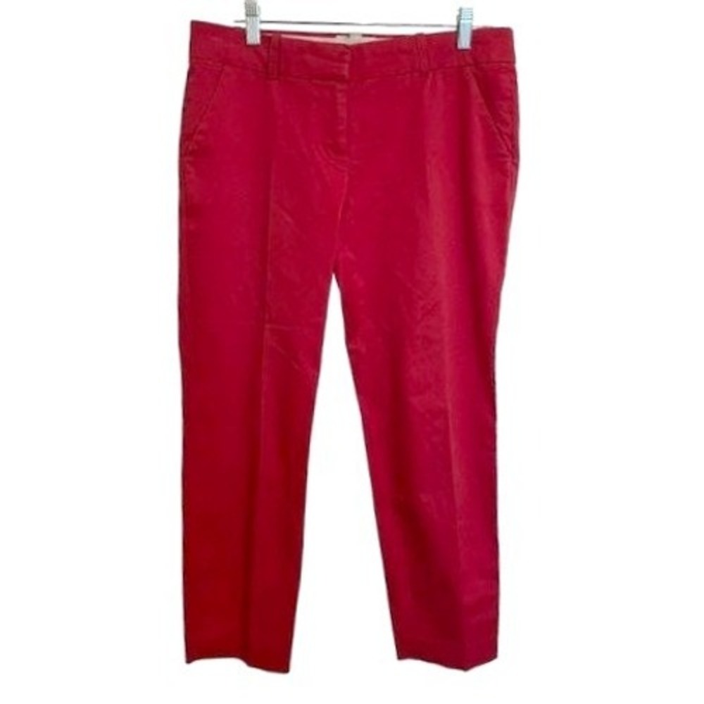 J‎ CREW CAFE CAPRI PANT SIZE 2 RED ORANGE